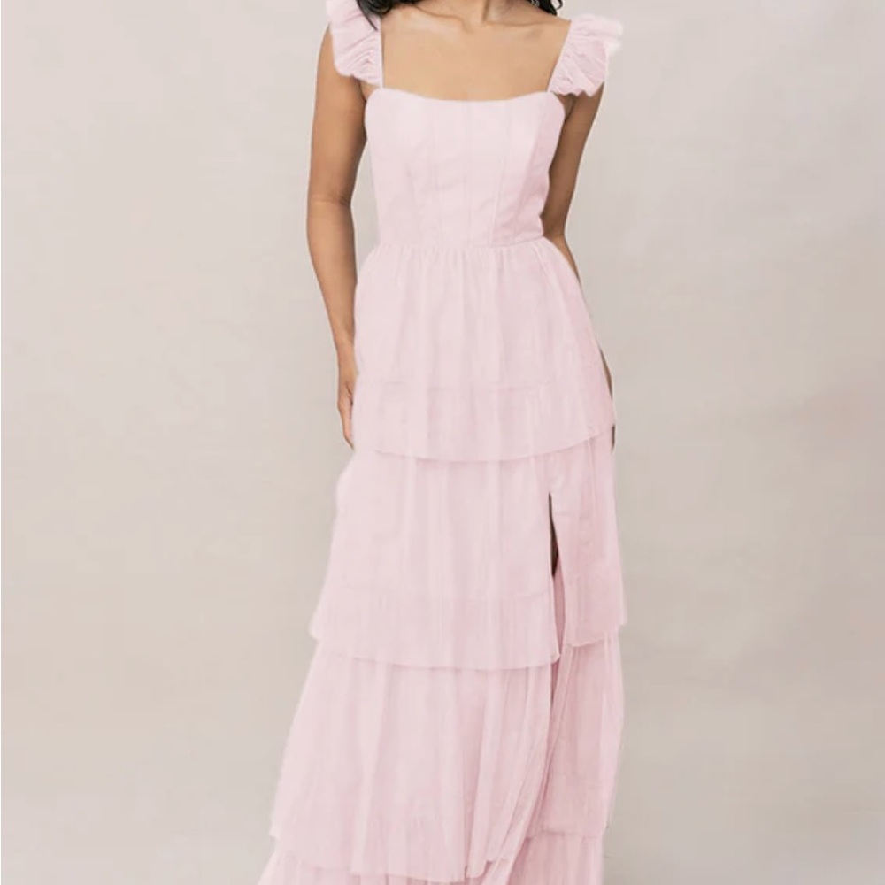 Revelry Soft Pink Layered Maxi Dress